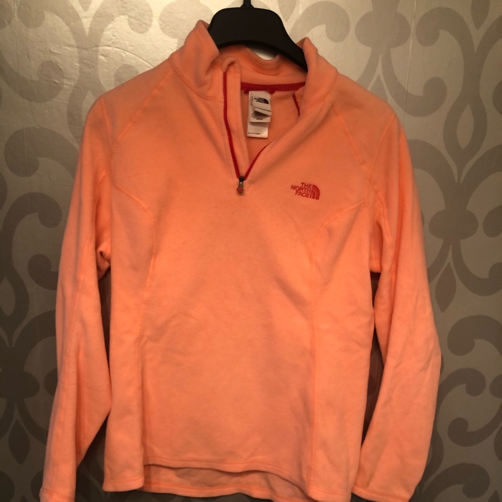 womans fleece coral north face zip pullover